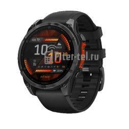 Умные часы Garmin Fenix 8 47mm Amoled Slate Carbon Grey с черным ремешком