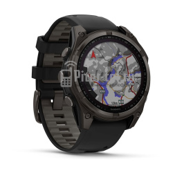 Умные часы Garmin Fenix 8 47mm Sapphire Solar Carbon Grey DLC Titanium с черным ремешком