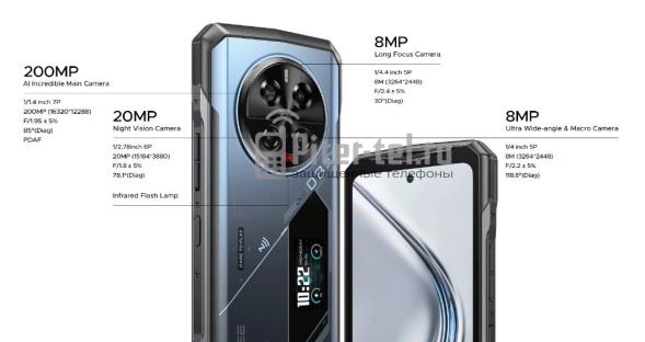 Смартфон Doogee V40 Pro 5G 16/512Gb Midnight Silver