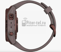 Умные часы Garmin Fenix 7S Sapphire Solar титановый темно-бронзовый с сланцево-серым силиконовым ремешком