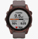 Умные часы Garmin Fenix 7S Sapphire Solar титановый темно-бронзовый с сланцево-серым силиконовым ремешком