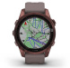Умные часы Garmin Fenix 7S Sapphire Solar титановый темно-бронзовый с сланцево-серым силиконовым ремешком