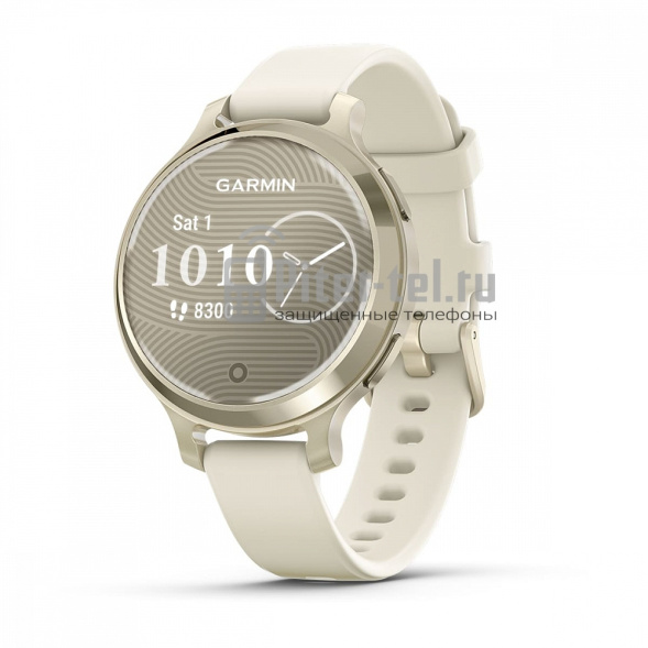 Умные часы Garmin Lily 2 Active Lunar Gold/Bone со светло-бежевым ремешком