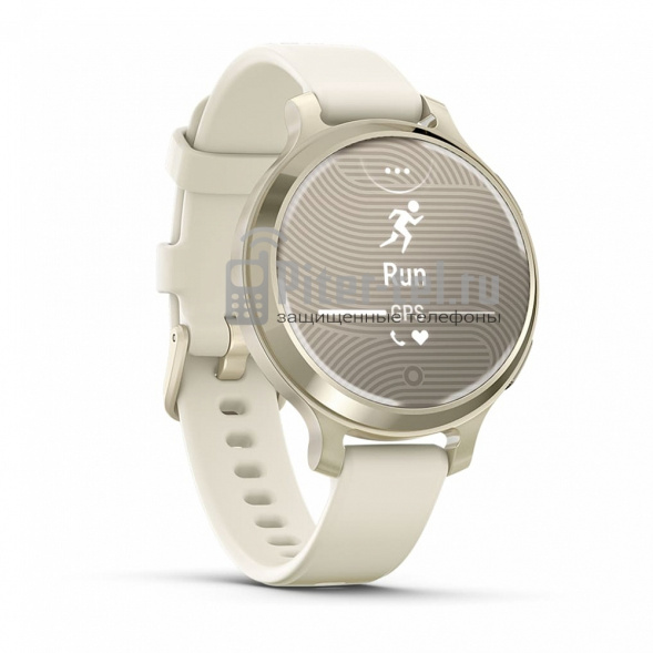 Умные часы Garmin Lily 2 Active Lunar Gold/Bone со светло-бежевым ремешком